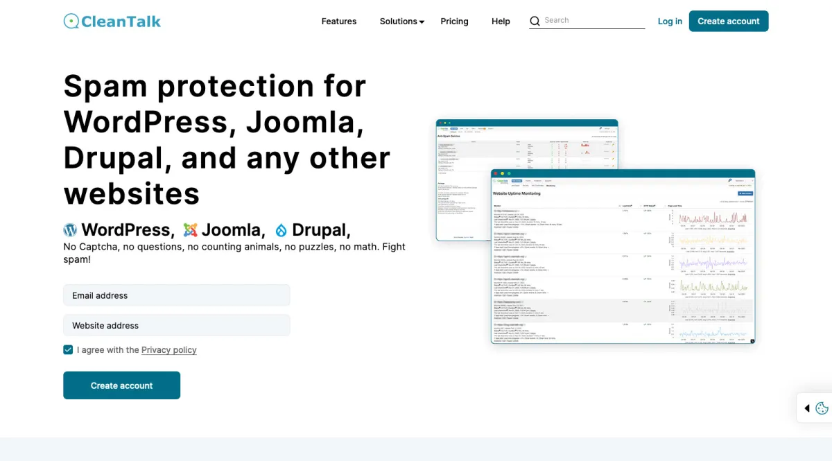 Interface CleanTalk : fonctionnalités, prix, alternatives