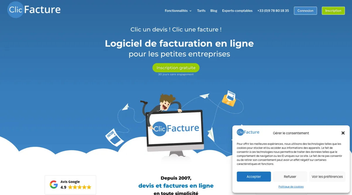 Interface Clicfacture : fonctionnalités, prix, alternatives