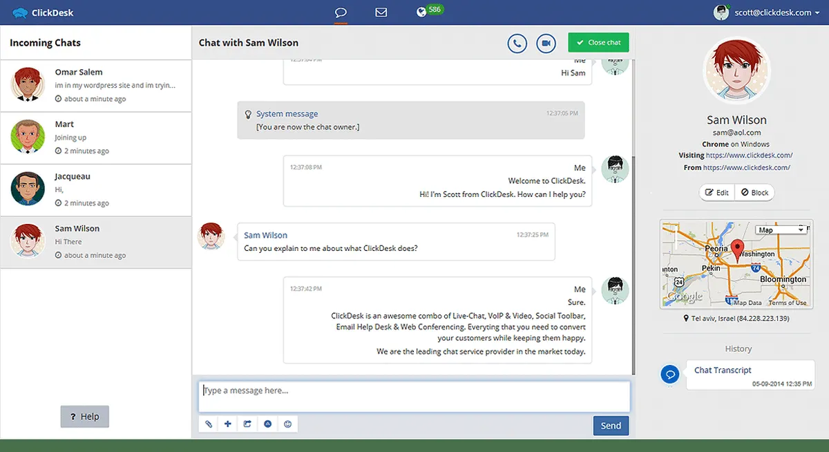 Notre avis sur Clickdesk : un logiciel de service client (assistance / support / SAV) à découvrir