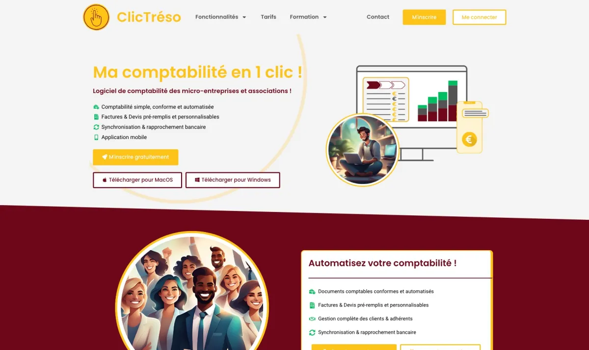Interface ClicTréso : fonctionnalités, prix, alternatives