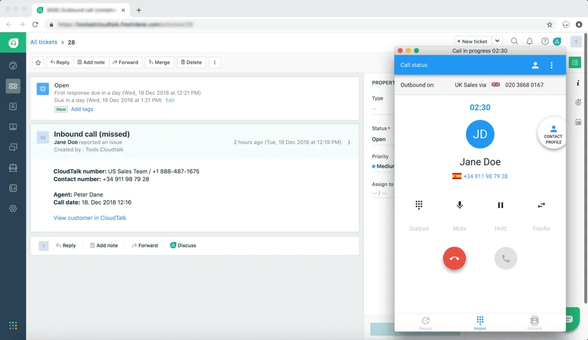Interface CloudTalk: image, ergonomie, alternatives