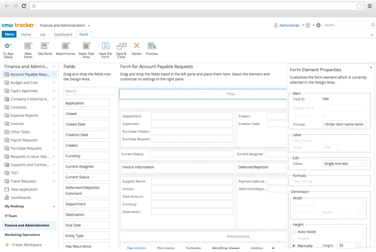 Interface CMW Tracker: image, ergonomie, alternatives