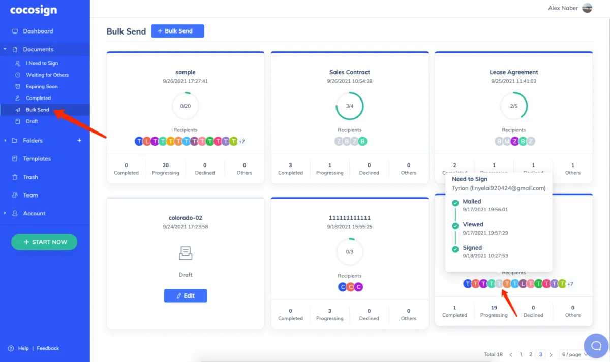 Interface CocoSign: fonctionnalités, prix, alternatives
