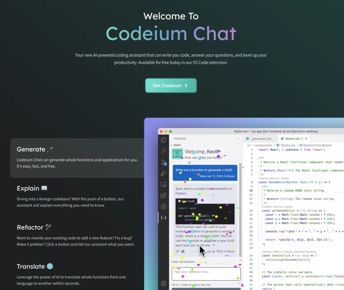 Interface Codeium: fonctionnalités, prix, alternatives