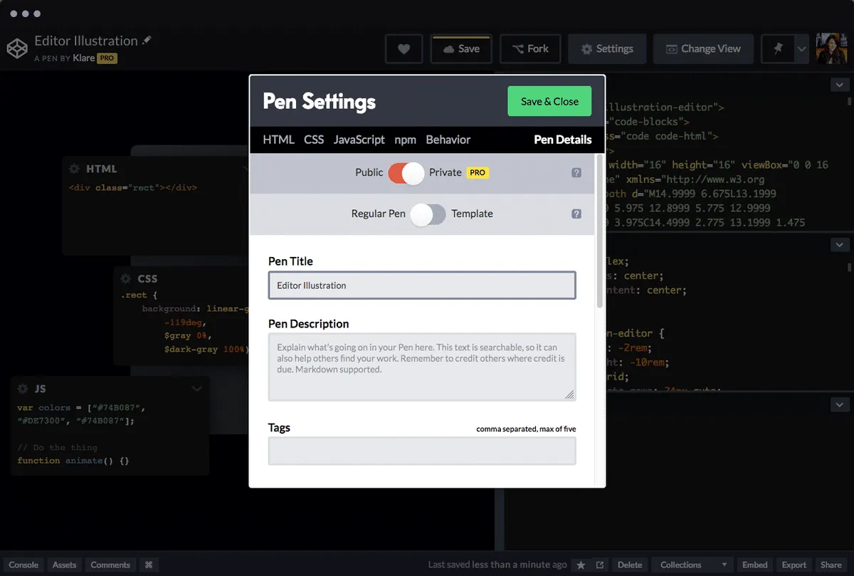 Interface CodePen: fonctionnalités, prix, alternatives