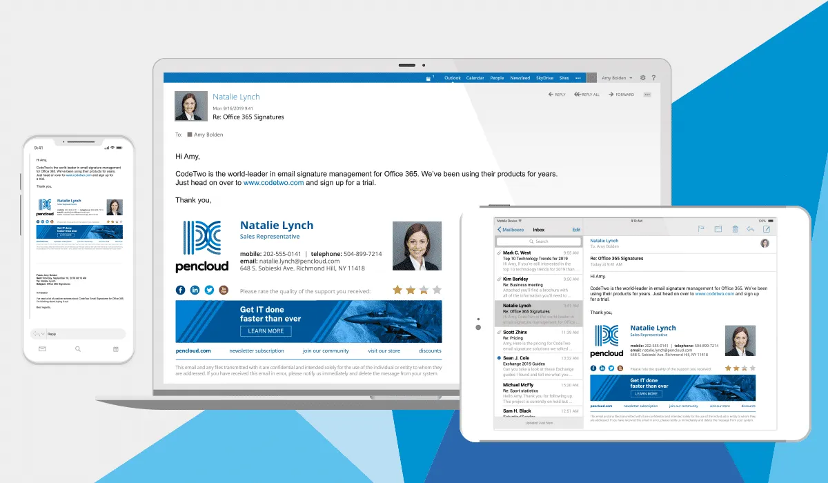Notre avis sur CodeTwo Email Signatures for Office 365 : un logiciel de signature emails et personnalisation à découvrir