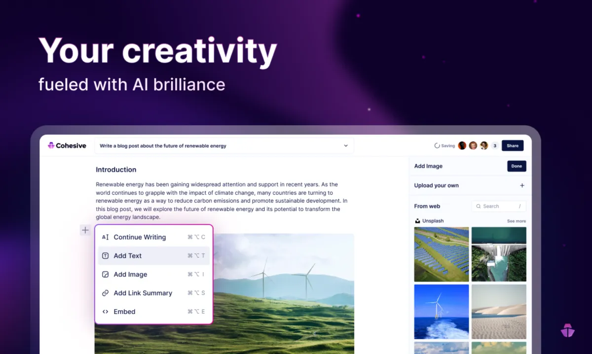 Interface Cohesive: fonctionnalités, prix, alternatives