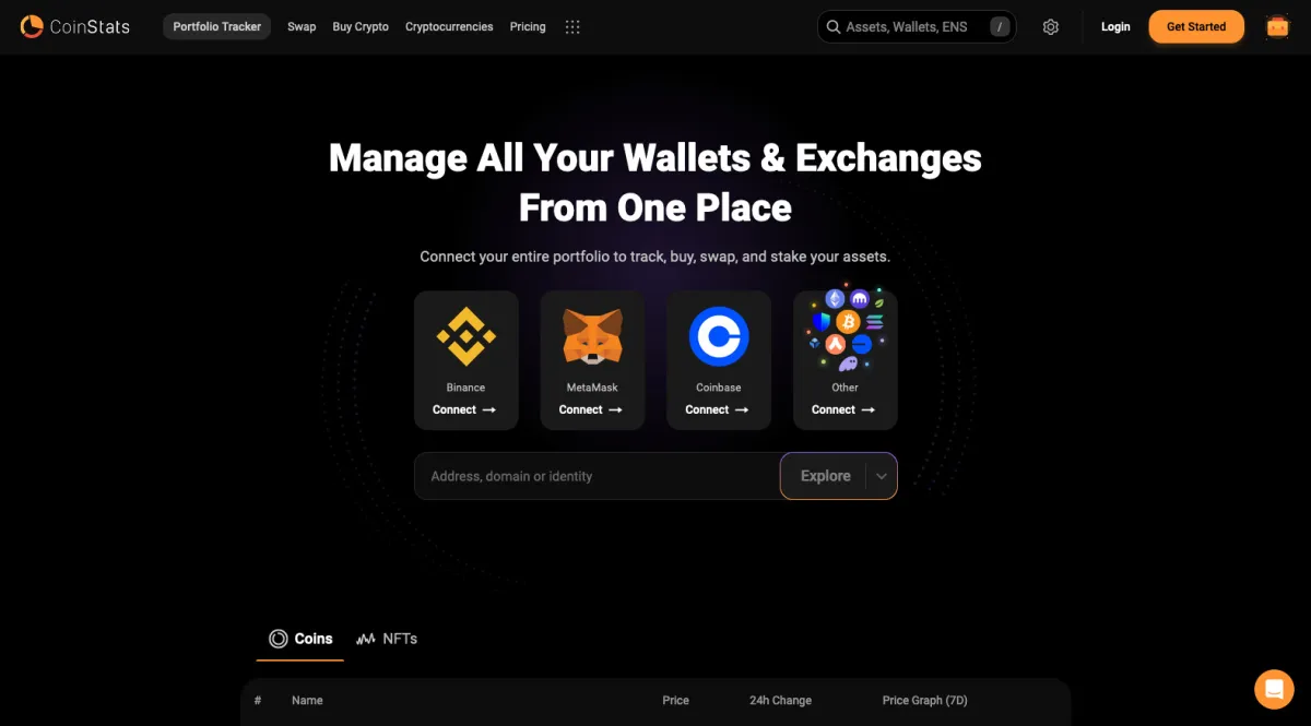 Interface Coin Stats : image, ergonomie, alternatives