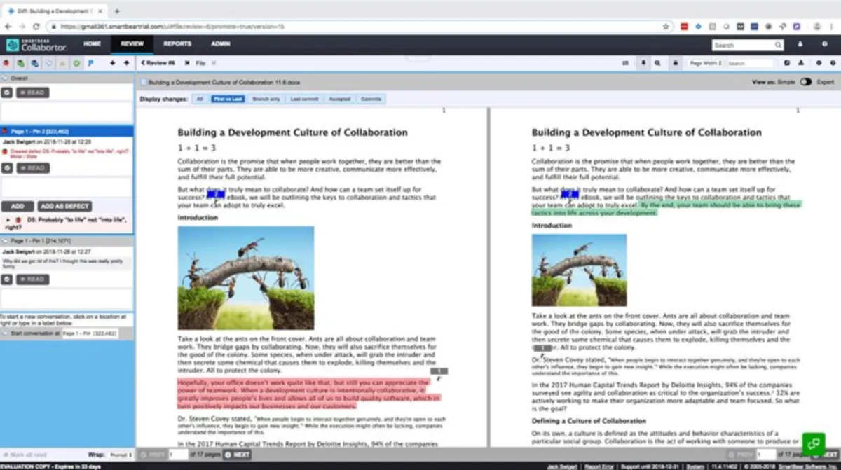 Interface Collaborator: image, ergonomie, alternatives