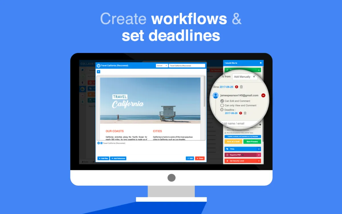 Interface Collavate: fonctionnalités, prix, alternatives
