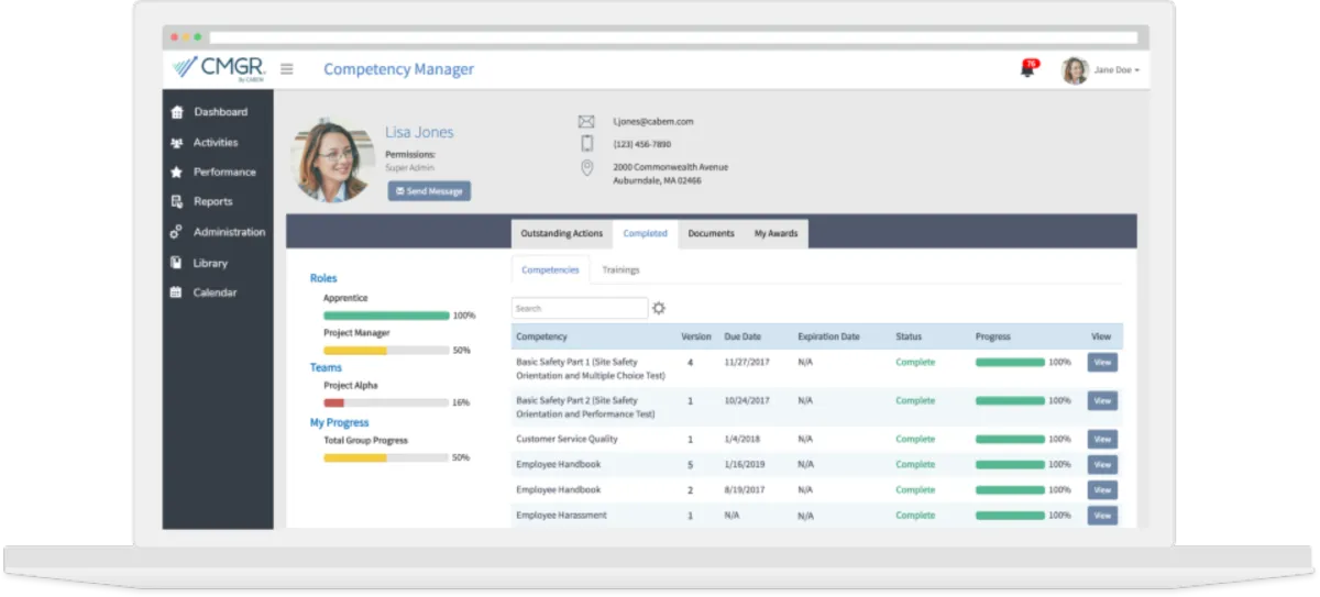 Competency Manager: avis sur le logiciel LMS (learning management system): fonctionnalités, avantages, inconvénients et tarifs