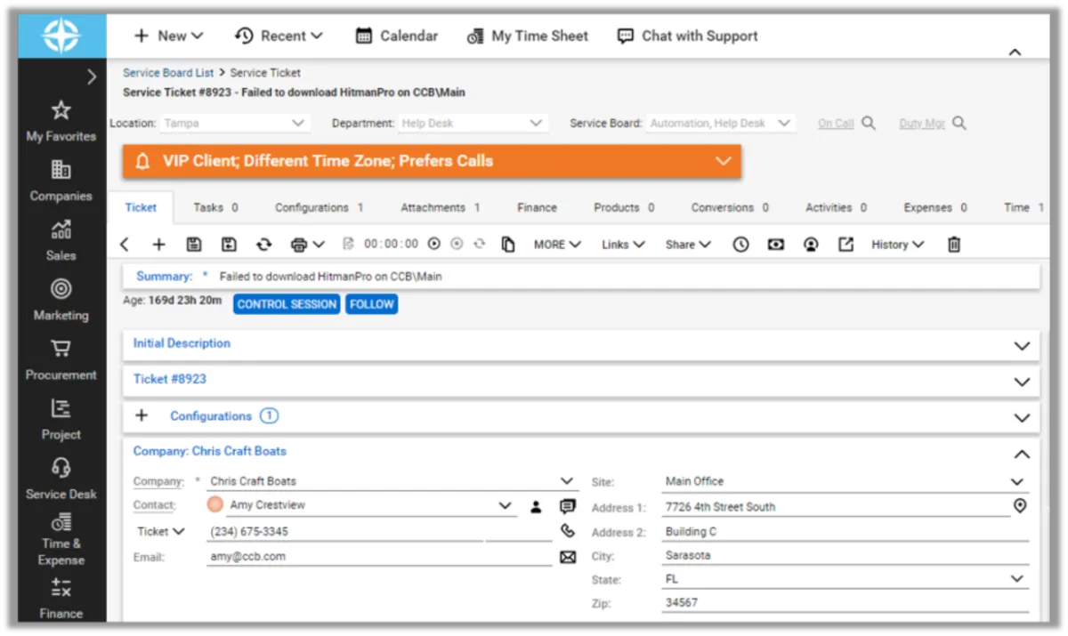 ConnectWise Manage est un logiciel helpdesk très réputé en entreprise car il dispose de nombreuses fonctionnalités et intégrations tierces ConnectWise Manage est un logiciel helpdesk très réputé en entreprise car il dispose de nombreuses fonctionnalités et intégrations tierces