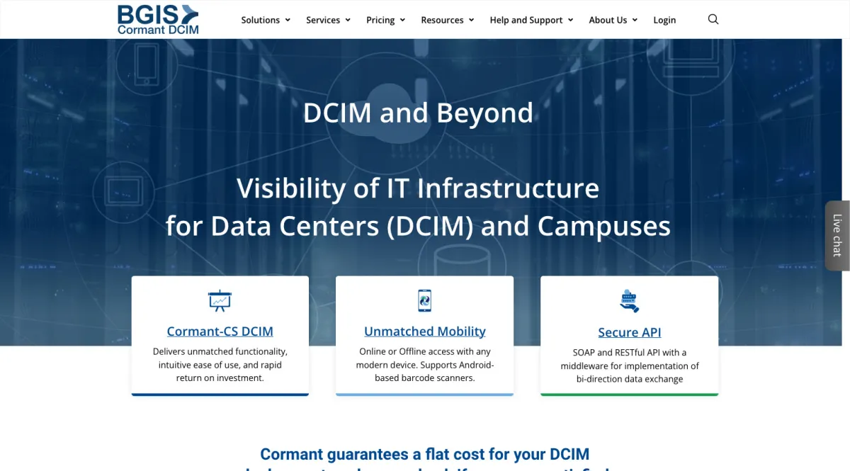 Interface Cormant-CS DCIM : fonctionnalités, prix, alternatives