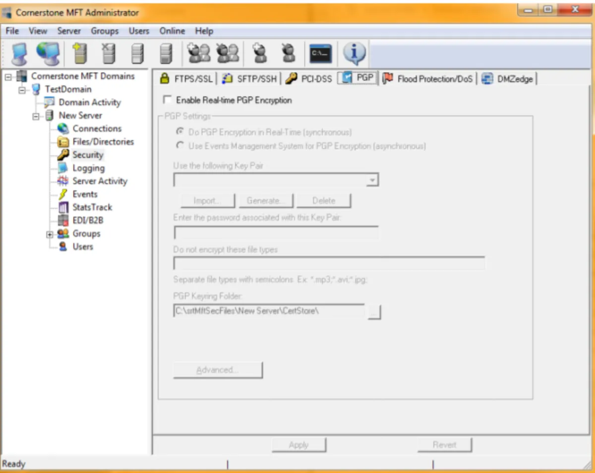 Interface Cornerstone MFT Server: image, ergonomie, alternatives