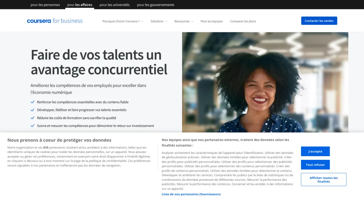 Interface Coursera : image, ergonomie, alternatives