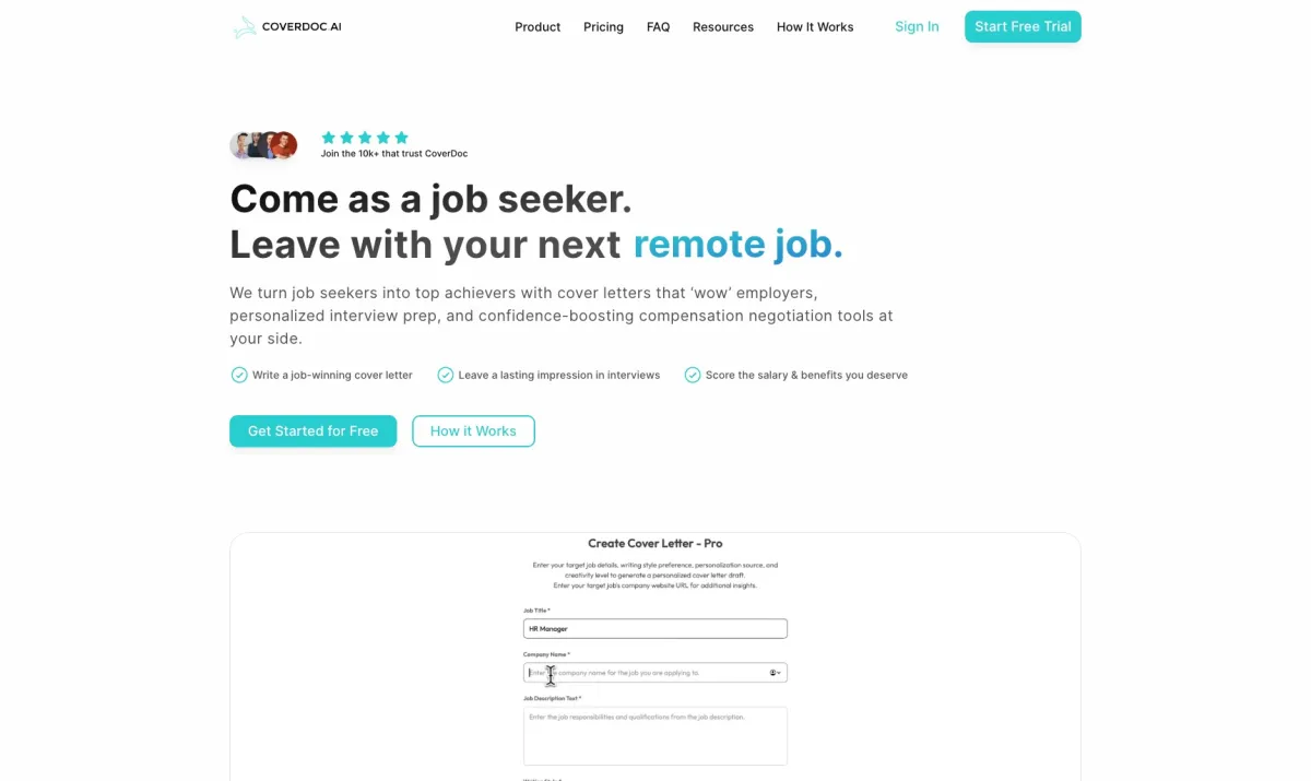 Notre avis sur CoverDoc.ai : un logiciel de job board (site emploi) à découvrir