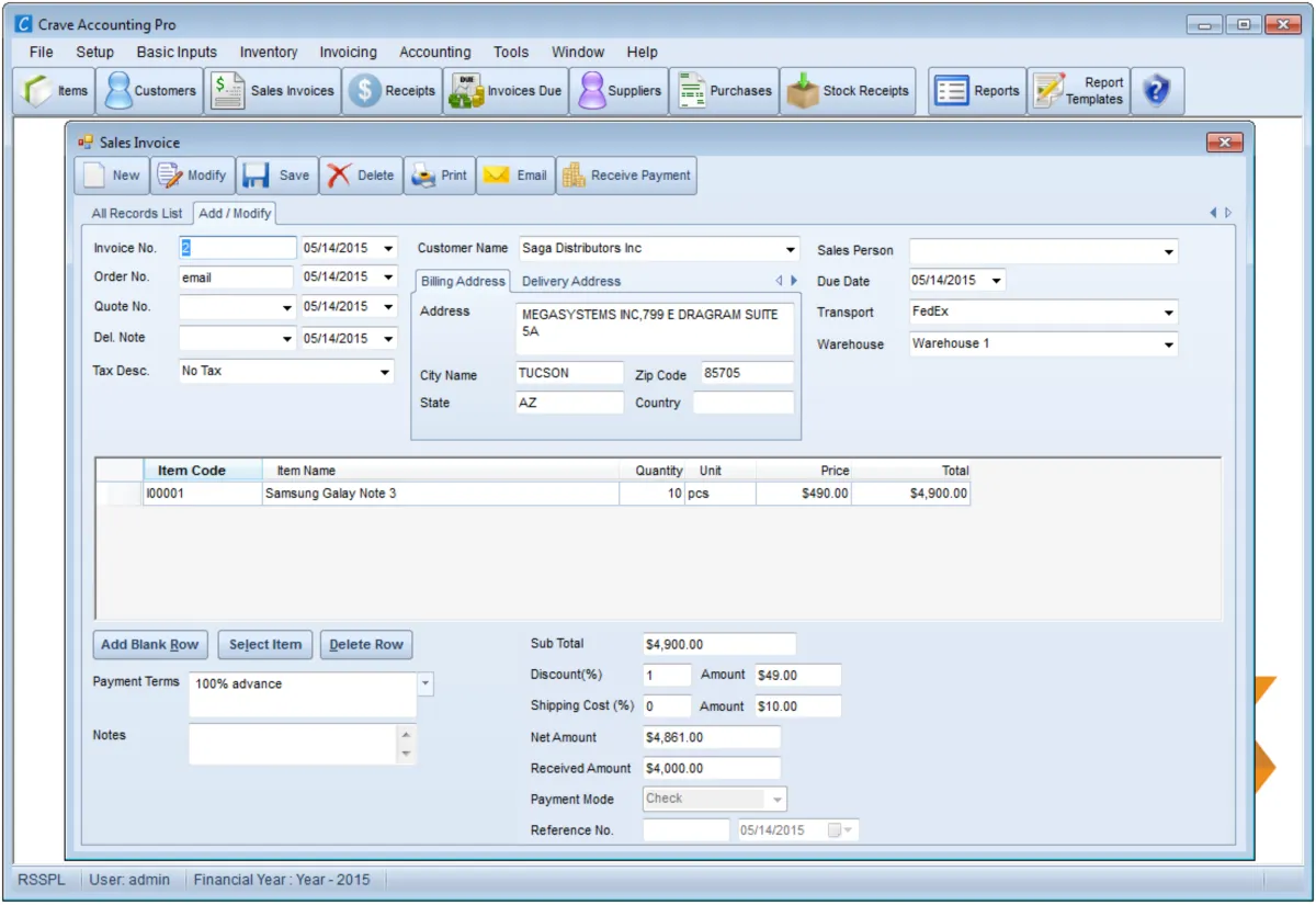 Comparez les fonctionnalités, avis utilisateurs et prix de nombreux logiciels de comptabilité pour les TPE comme CraveInvoice 