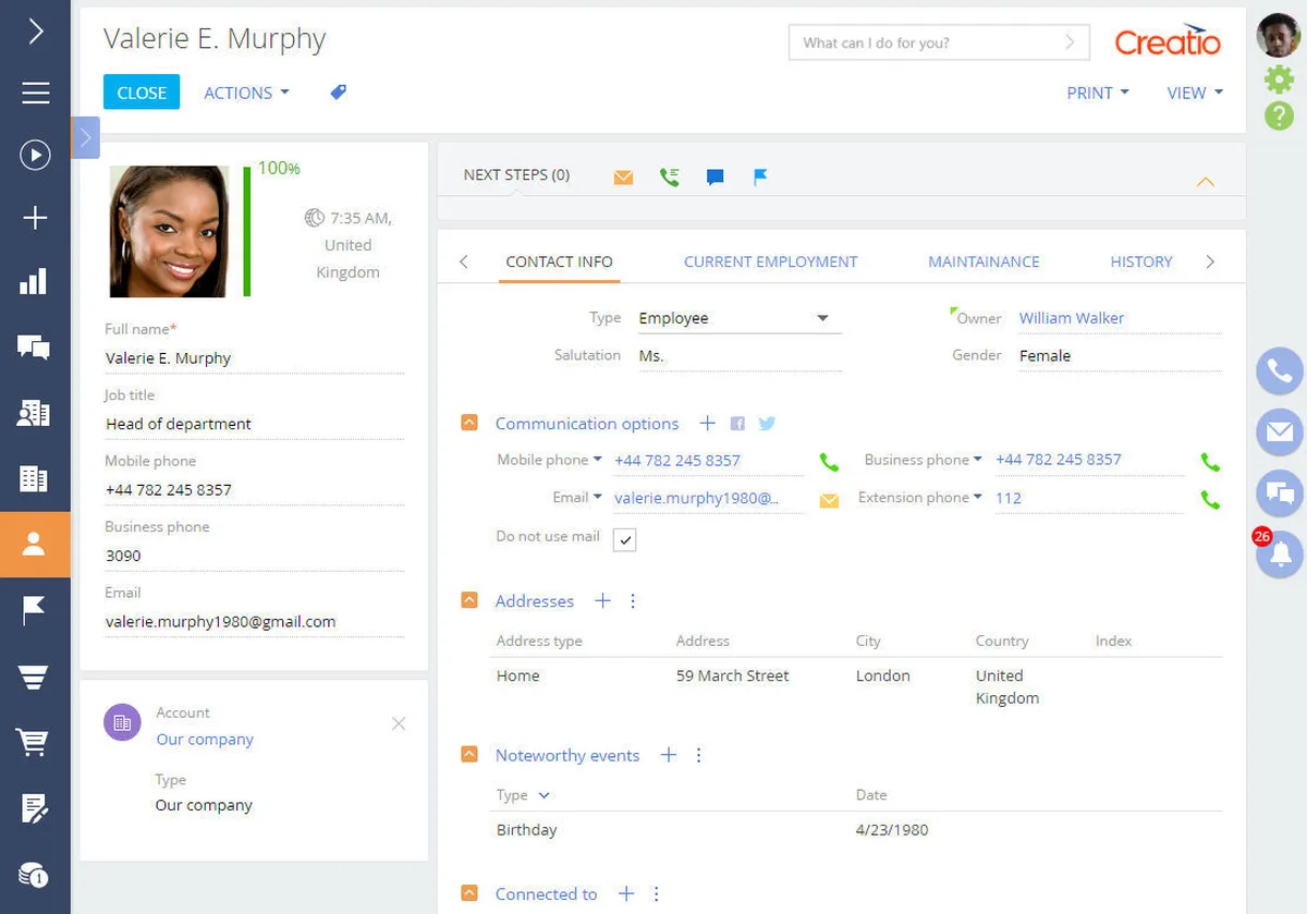 Creatio CRM: avis sur le logiciel CRM: fonctionnalités, avantages, inconvénients et tarifs