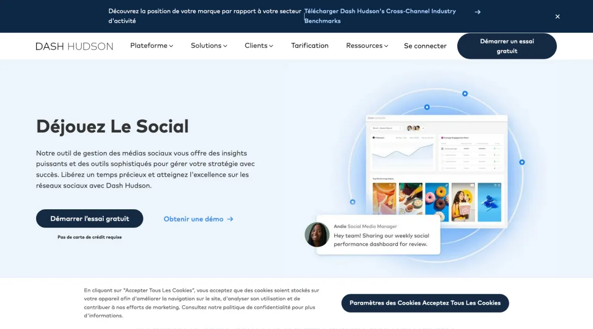 Interface Dash Hudson : fonctionnalités, prix, alternatives