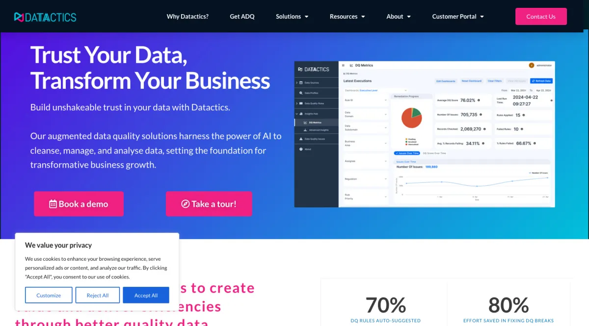 Interface Datactics : fonctionnalités, prix, alternatives