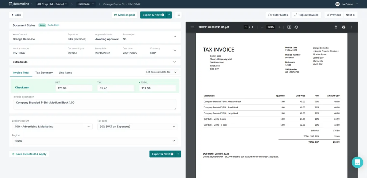 Interface Datamolino: fonctionnalités, prix, alternatives