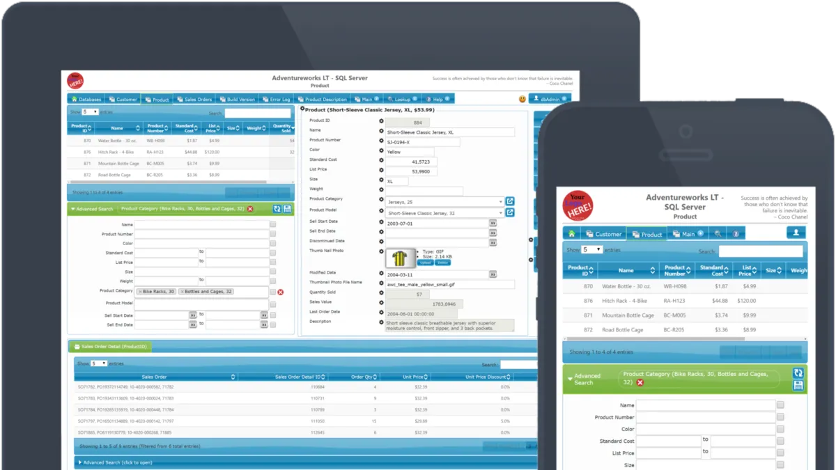 Interface dbFront: image, ergonomie, alternatives