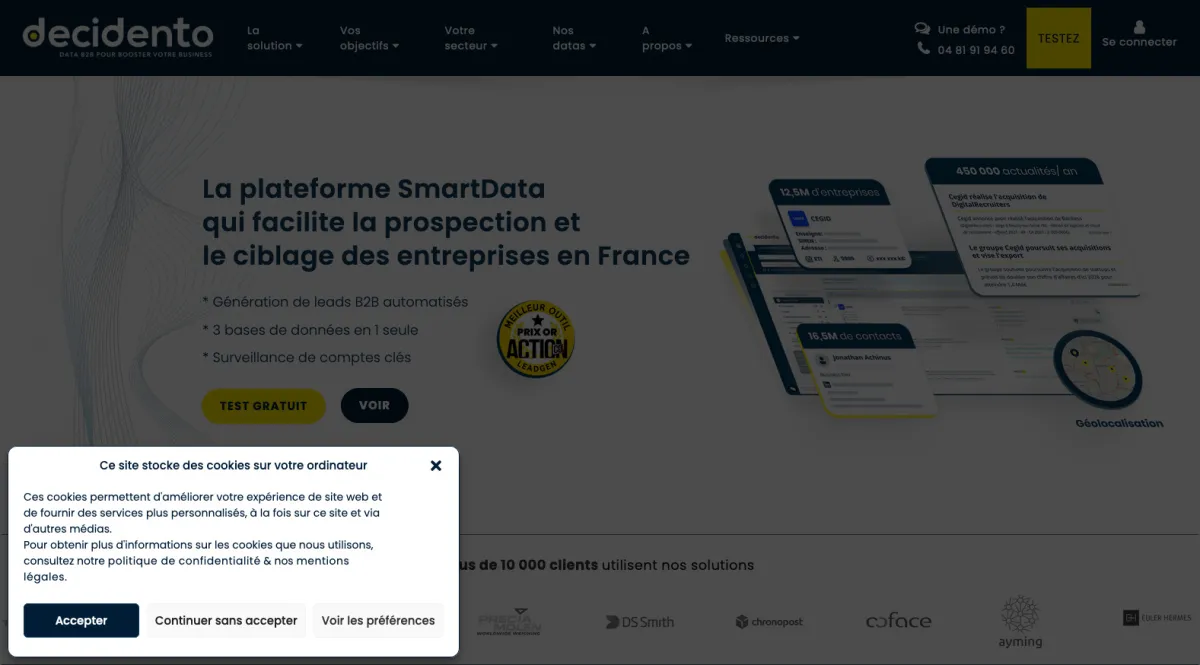 Interface Decidento : image, ergonomie, alternatives
