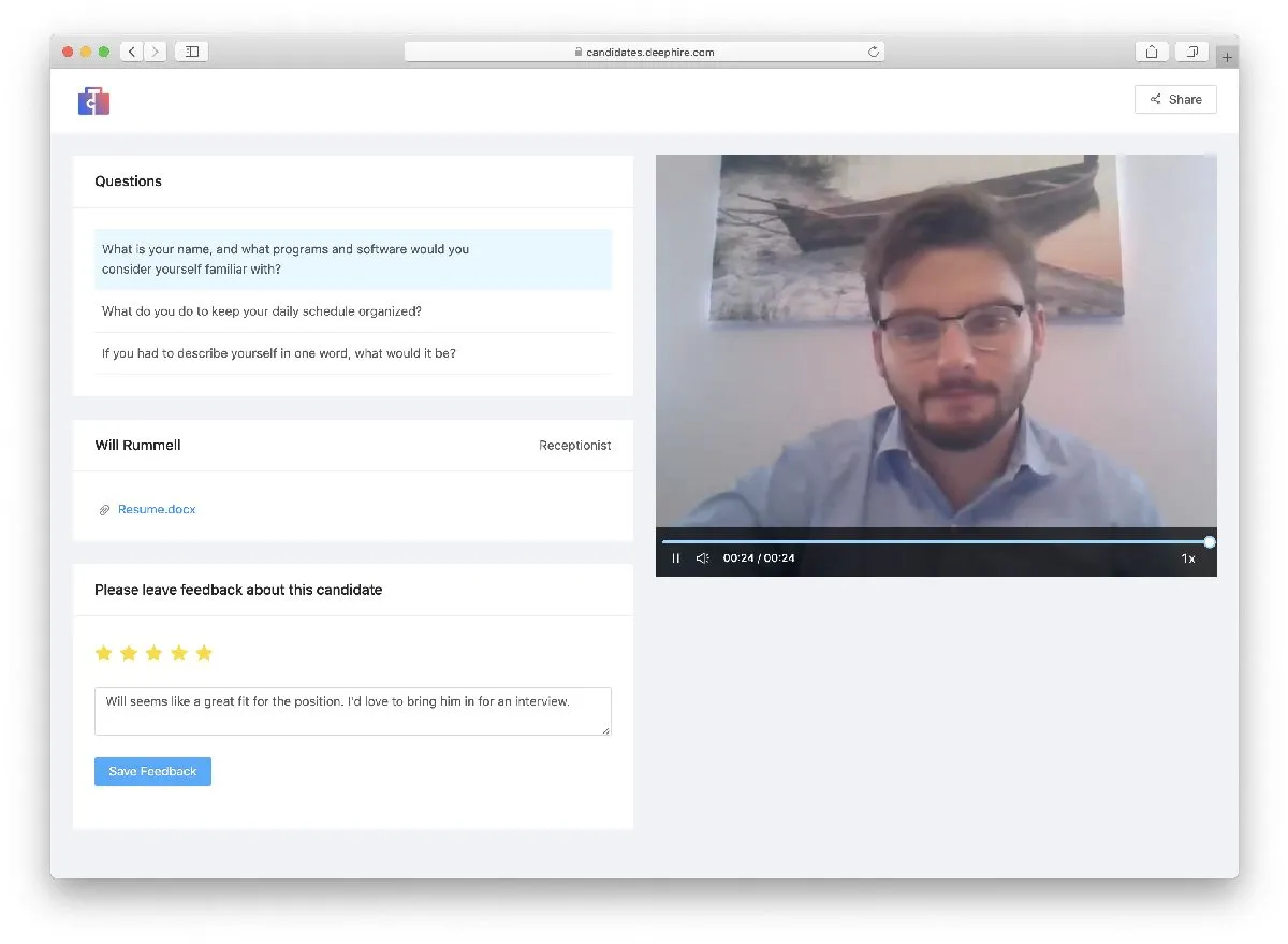Deephire est un logiciel d'entretien vidéo populaire disponible à partir de 19 € Deephire est un logiciel d'entretien vidéo populaire disponible à partir de 19 €