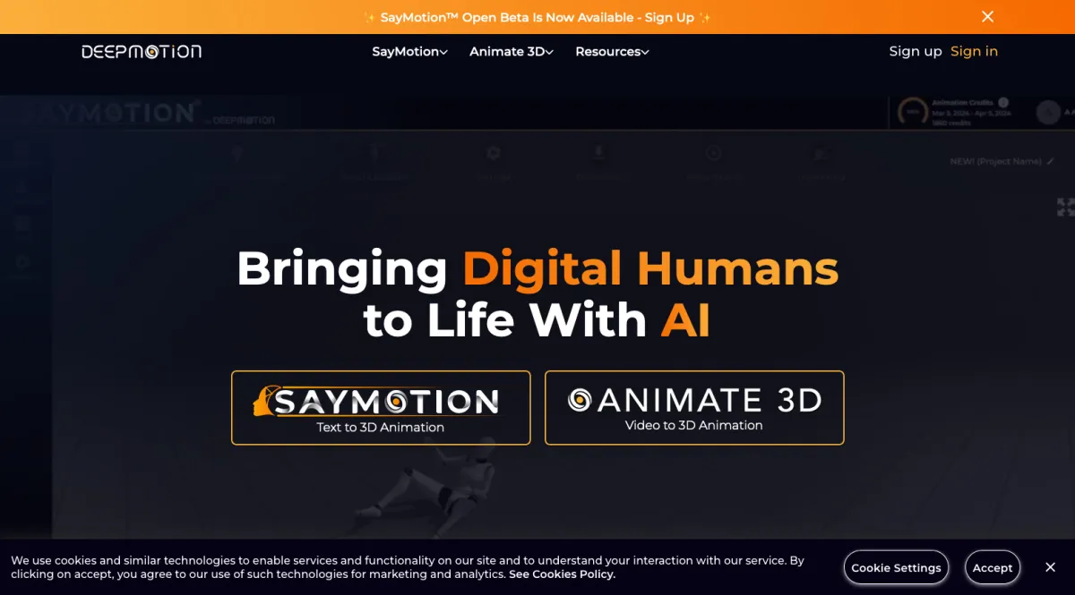 Interface DeepMotion : fonctionnalités, prix, alternatives Interface DeepMotion : fonctionnalités, prix, alternatives
