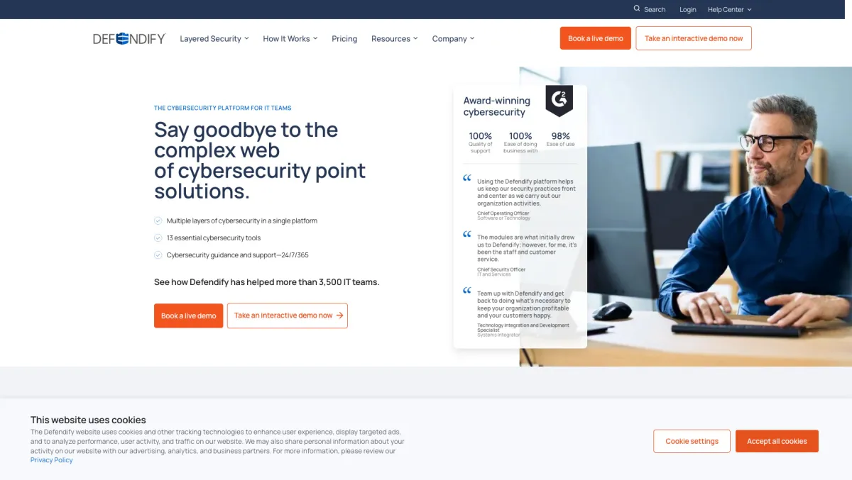 Interface Defendify : fonctionnalités, prix, alternatives