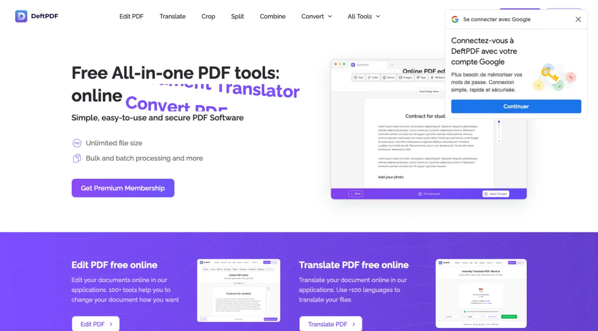 Interface DeftPDF : fonctionnalités, prix, alternatives