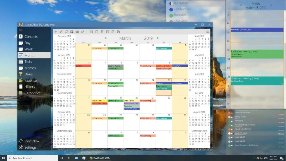 Interface DejaOffice PC CRM: image, ergonomie, alternatives