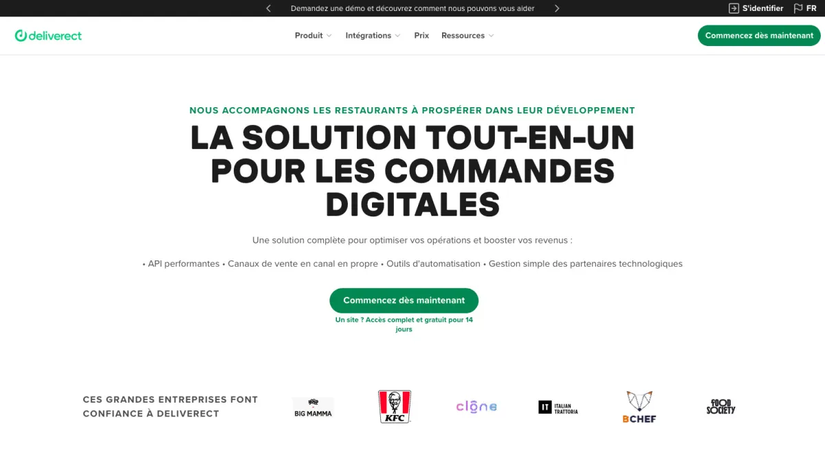 Interface Deliverect : fonctionnalités, prix, alternatives