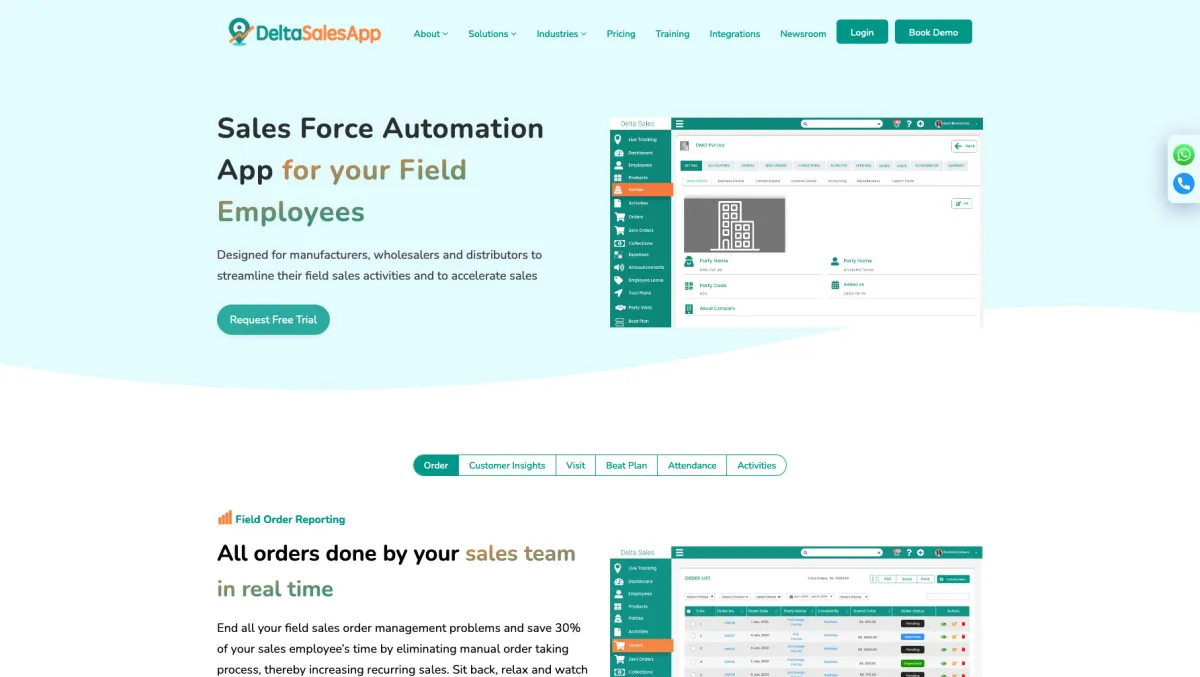 Interface Delta Sales App : fonctionnalités, prix, alternatives