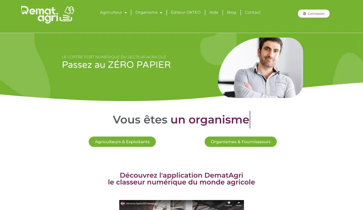 Interface DematAgri : image, ergonomie, alternatives