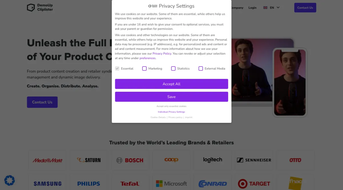 Interface DemoUp Cliplister : fonctionnalités, prix, alternatives