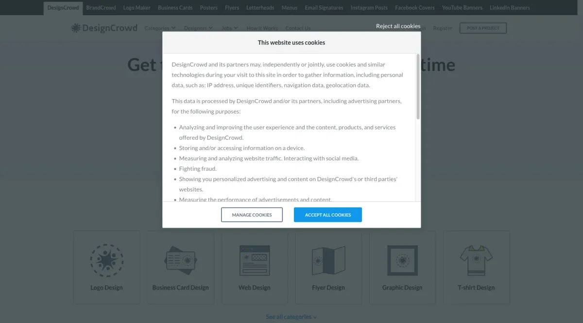 Interface DesignCrowd : fonctionnalités, prix, alternatives