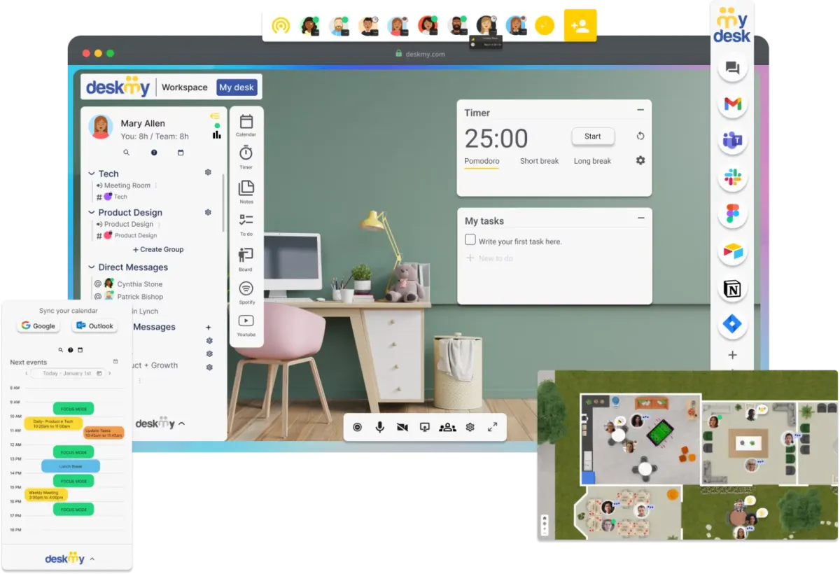 Deskmy est un logiciel de digital workplace très réputé en entreprise car il dispose de nombreuses fonctionnalités et intégrations tierces 