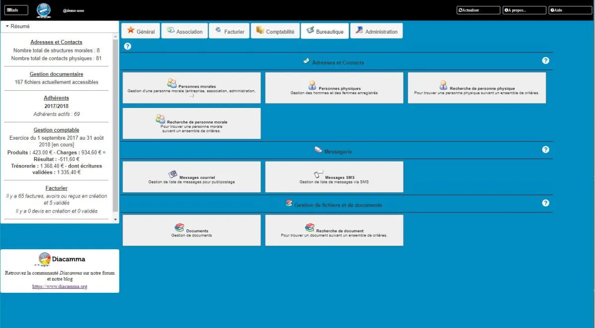 Notre avis sur Diacamma : un logiciel de gestion d'association et ONG à découvrir