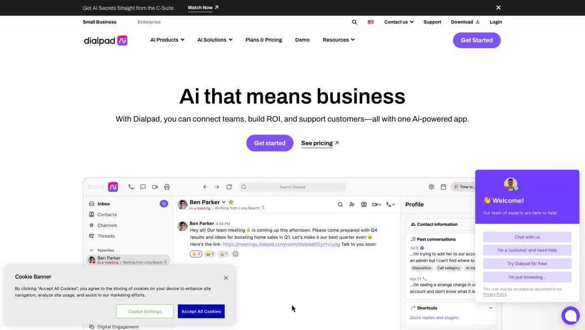 Interface Dialpad Talk : fonctionnalités, prix, alternatives Interface Dialpad Talk : fonctionnalités, prix, alternatives