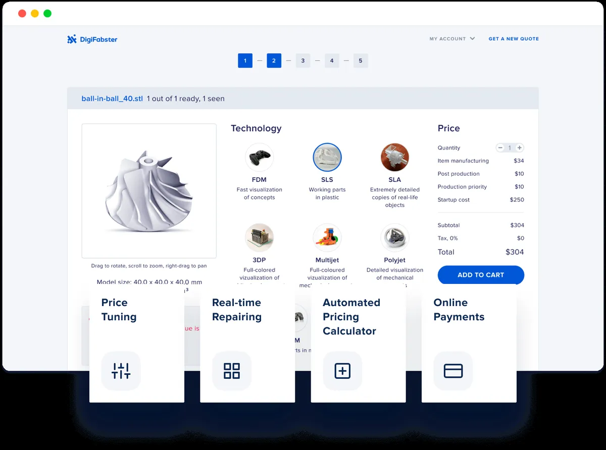 Interface DigiFabster: fonctionnalités, prix, alternatives