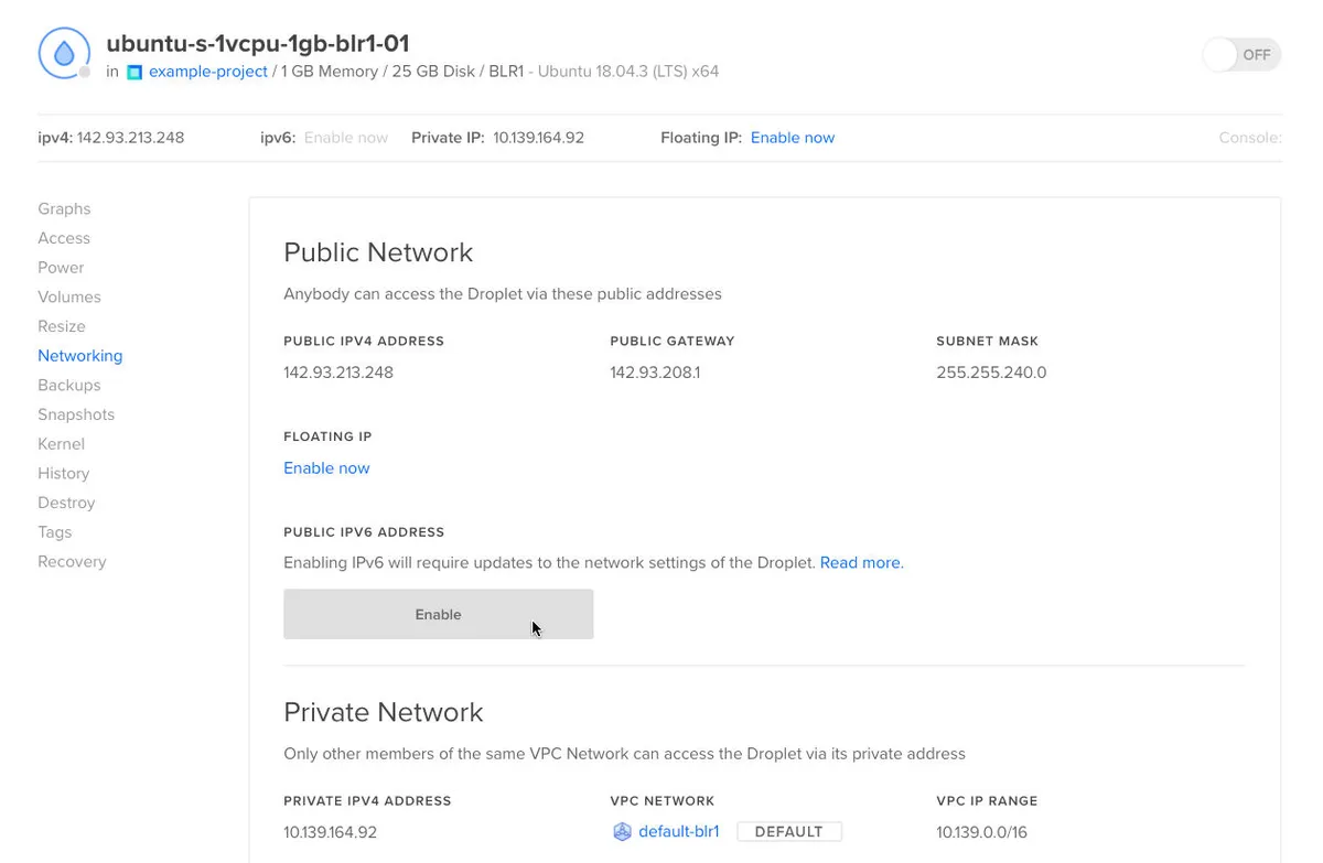 Interface DigitalOcean Droplets: image, ergonomie, alternatives Interface DigitalOcean Droplets: image, ergonomie, alternatives