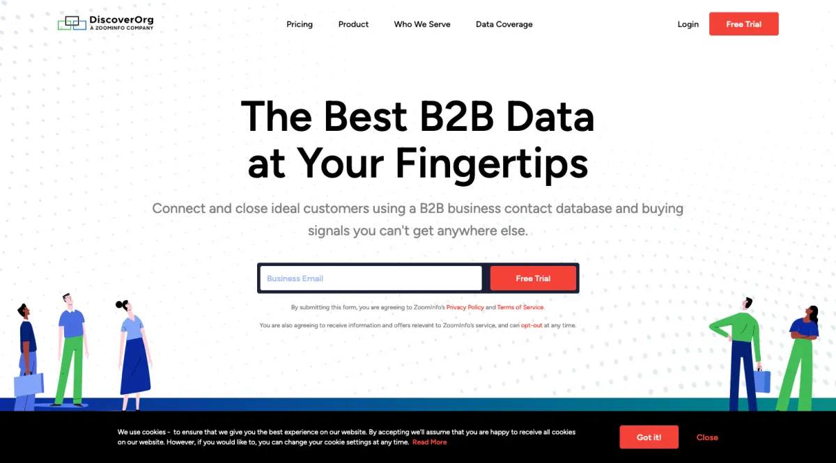 Interface DiscoverOrg : fonctionnalités, prix, alternatives