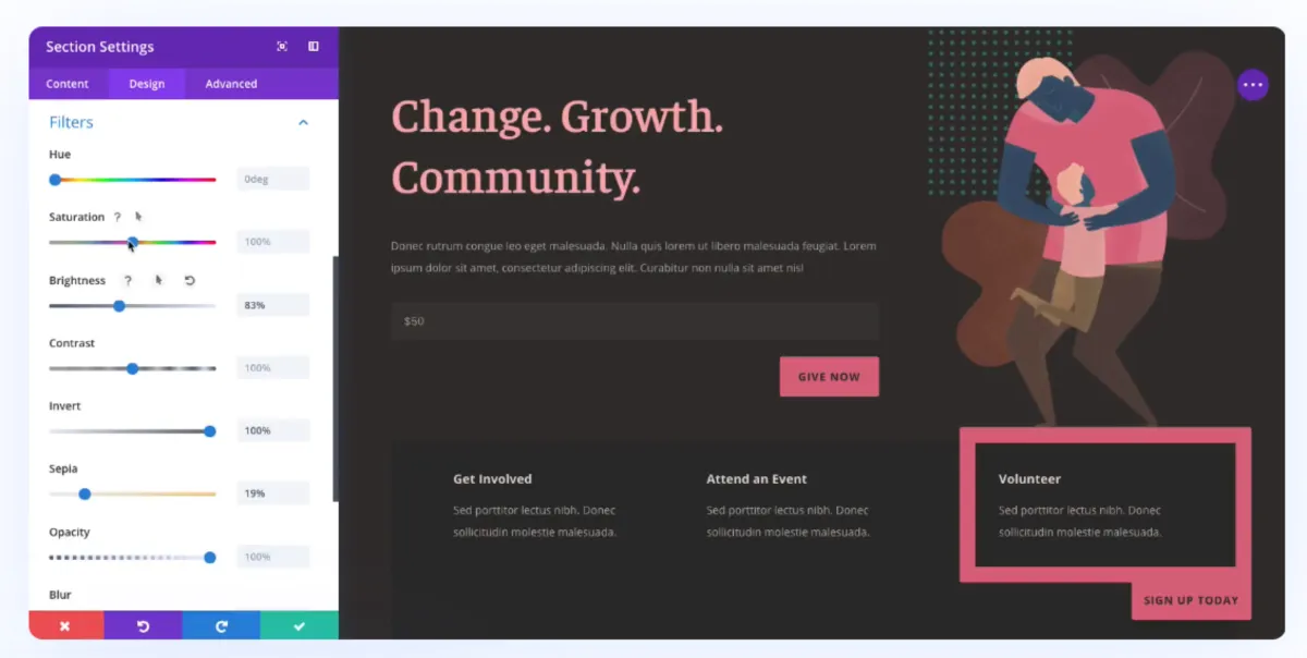 Interface Divi: image, ergonomie, alternatives