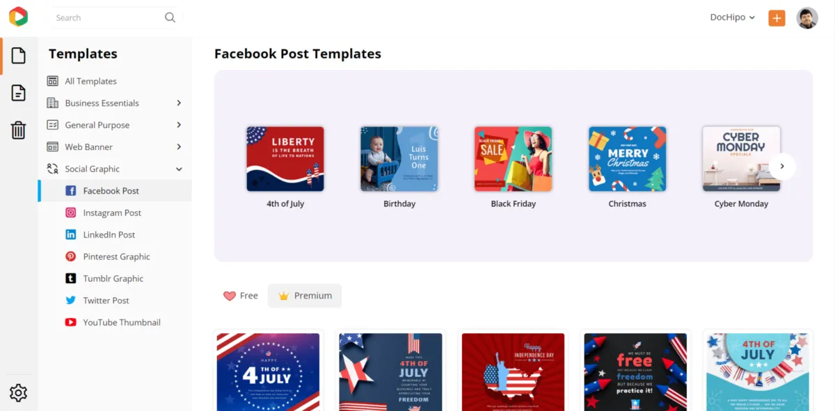 Interface DocHipo: fonctionnalités, prix, alternatives