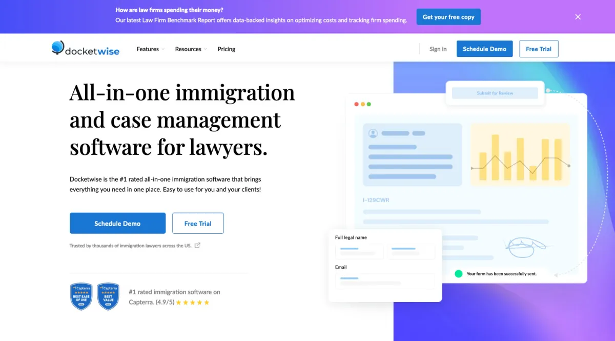 Interface Docketwise : fonctionnalités, prix, alternatives