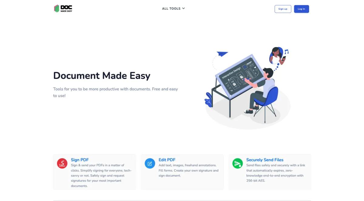 Interface DocMadeEasy : fonctionnalités, prix, alternatives