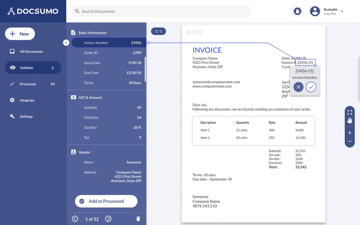 Interface Docsumo: image, ergonomie, alternatives Interface Docsumo: image, ergonomie, alternatives