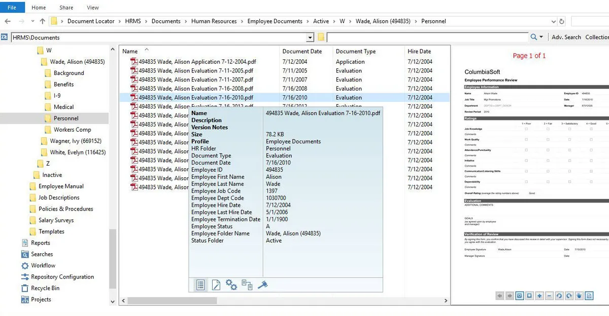 Notre avis sur Document Locator : un logiciel RH (gestion des ressources humaines) à découvrir