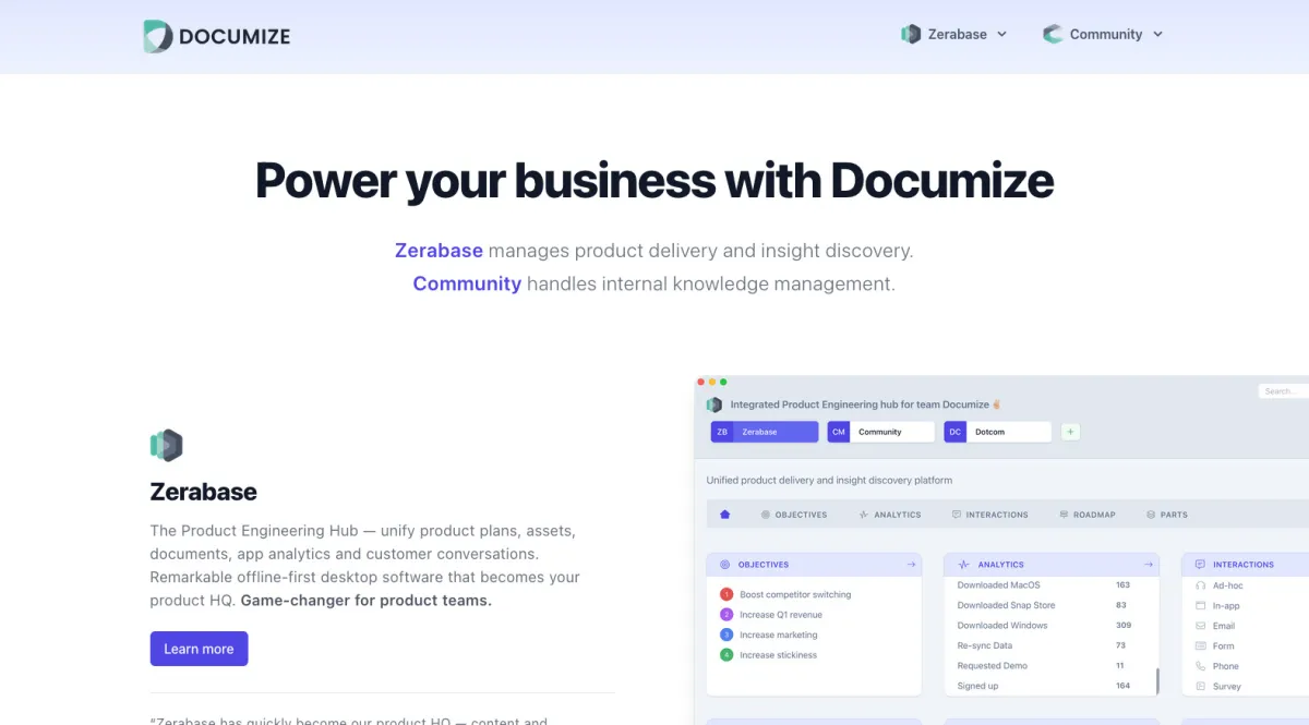Interface Documize : fonctionnalités, prix, alternatives